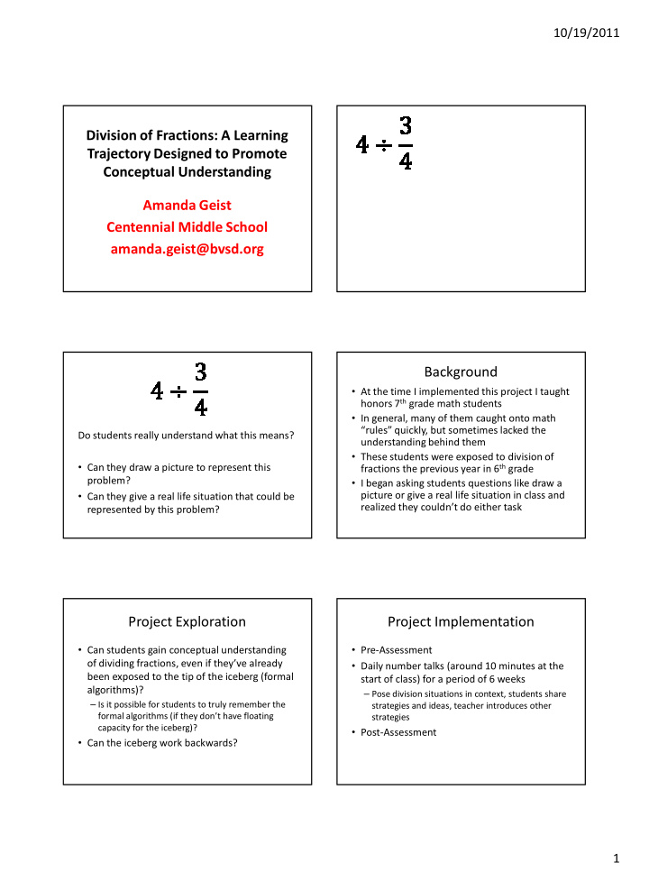 division of fractions a learning trajectory designed to