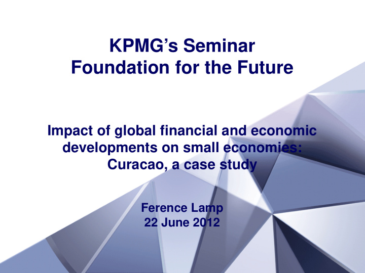 kpmg s seminar foundation for the future