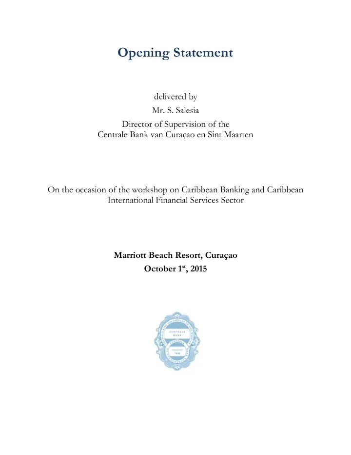 opening statement