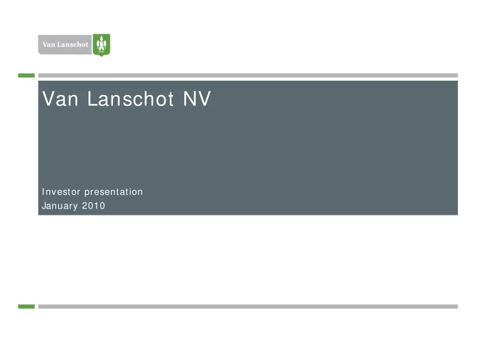 van lanschot nv