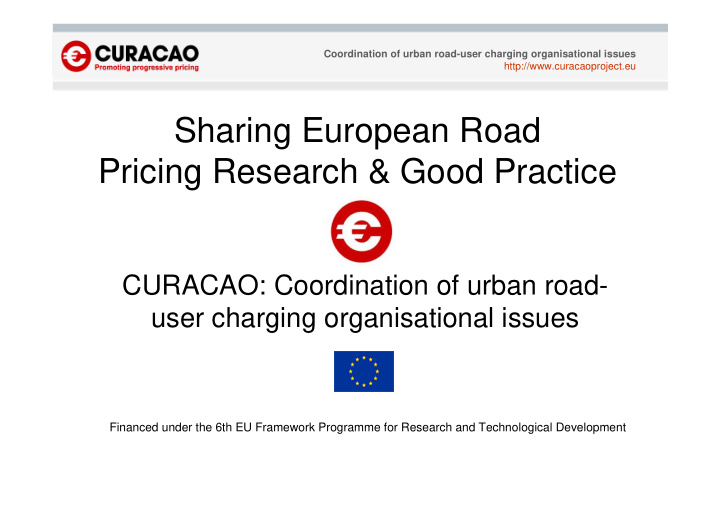 sharing european road pricing research good practice