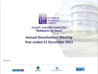 Annual Shareholders Meeting  Year ended 31 December 2011  10 May 2012  Building for the future