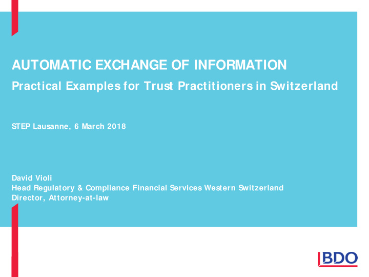 automatic exchange of information