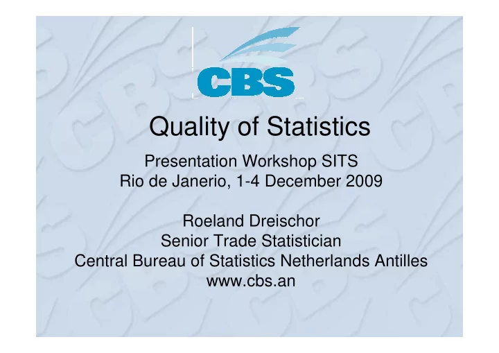 quality of statistics