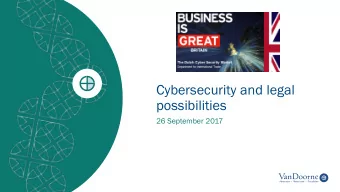 possibilities  26 September 2017  Overview  1. Introduction Van Doorne  2. News &amp; Risks  3.