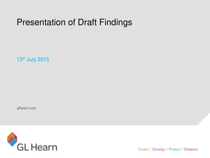 presentation of draft findings
