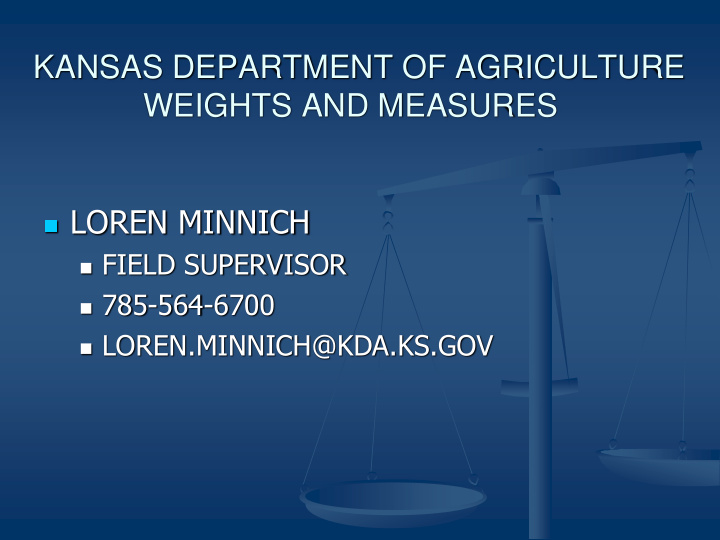 kansas department of agriculture weights and measures