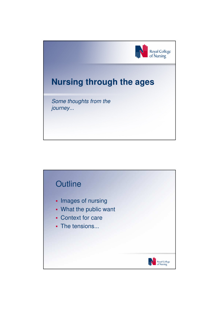 nursing through the ages