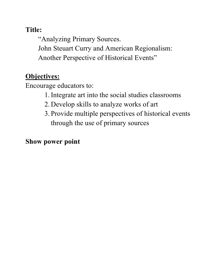 title analyzing primary sources john steuart curry and