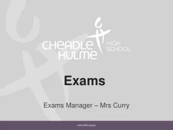 Exams Exams Manager  Mrs Curry  2  Preparation &amp; Organisation  Exams Officers role  to