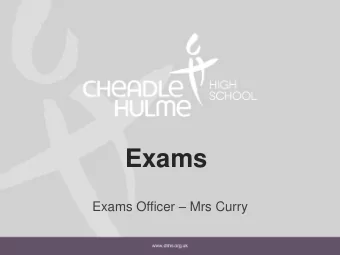 Exams Exams Officer  Mrs Curry  2  Preparation &amp; Organisation  The Exams Officers role