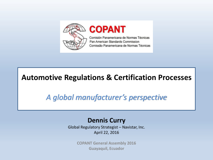 automotive regulations certification processes