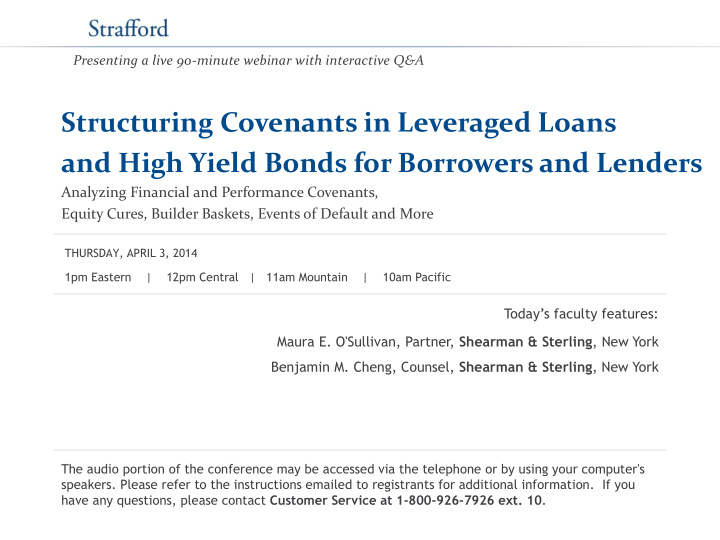 structuring covenants in leveraged loans and high yield