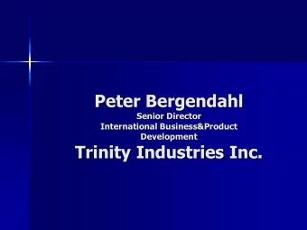 Peter Bergendahl  Senior Director  International Business&amp;Product  Development  Trinity