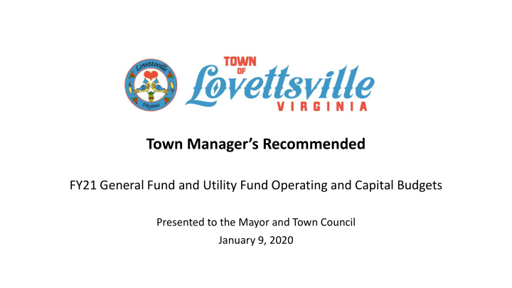 town manager s recommended