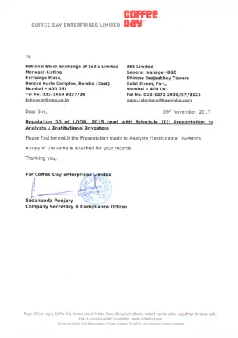 Investor Presentation  Q2FY18 (JAS-2017)  Safe Harbour  This presentation contains forward