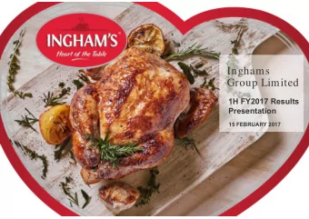 Inghams  Group Limited  1H FY2017 Results  Presentation  15 FEBRUARY 2017  Important notice and
