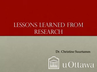 research  Dr. Christine Suurtamm  Curriculum  Suurtamm &amp; Vzina, 2003; Suurtamm &amp; Roulet,