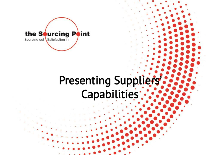 presenting suppliers