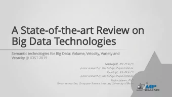 A S  A Stat  tate-of  of-the  the-art  art Revi  view  w on  on  Big Da  Bi  g Data  ta Tec  echnol