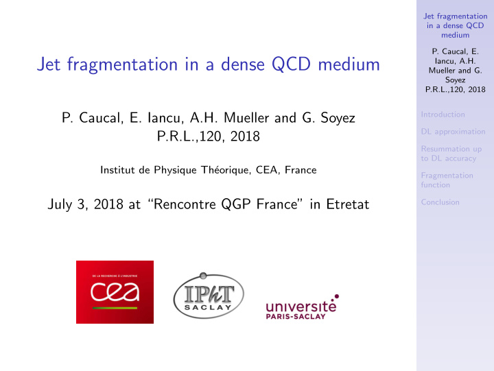 jet fragmentation in a dense qcd medium