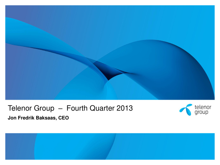 telenor group fourth quarter 2013