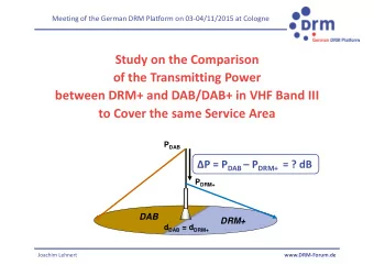 Study on the Comparison  of the Transmitting Power  between DRM+ and DAB/DAB+ in VHF Band III