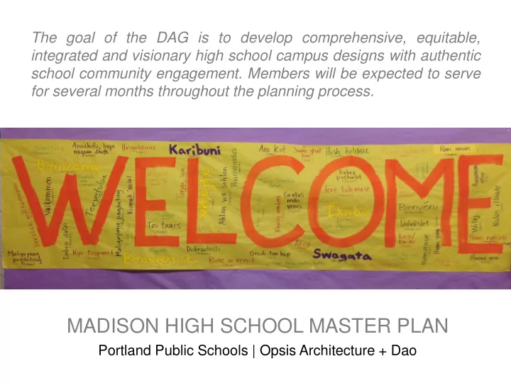 madison high school master plan
