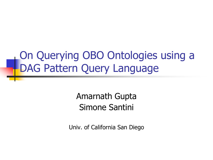 on querying obo ontologies using a dag pattern query