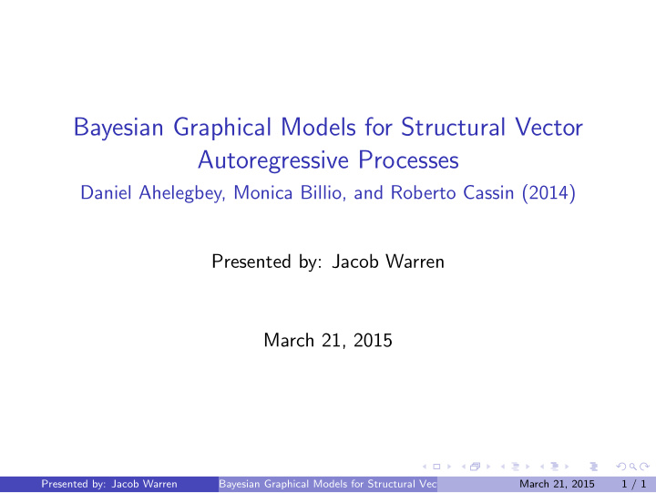 bayesian graphical models for structural vector