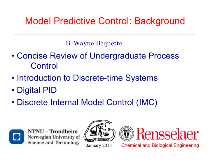 model predictive control background