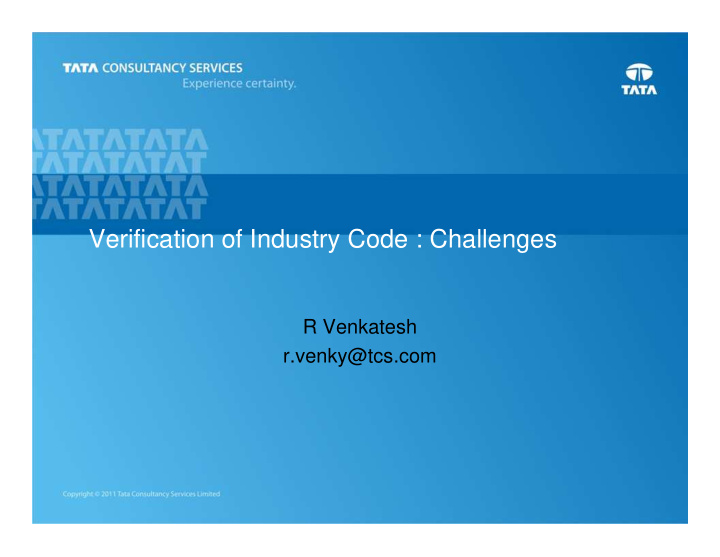 verification of industry code challenges