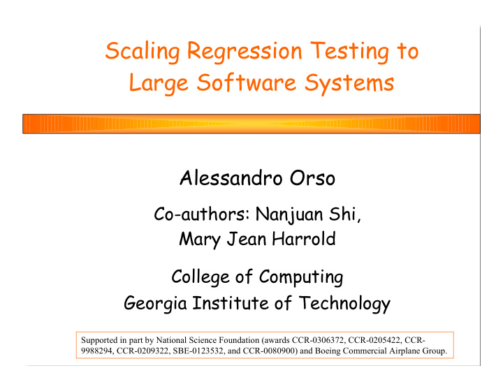 scaling regression testing to large software systems