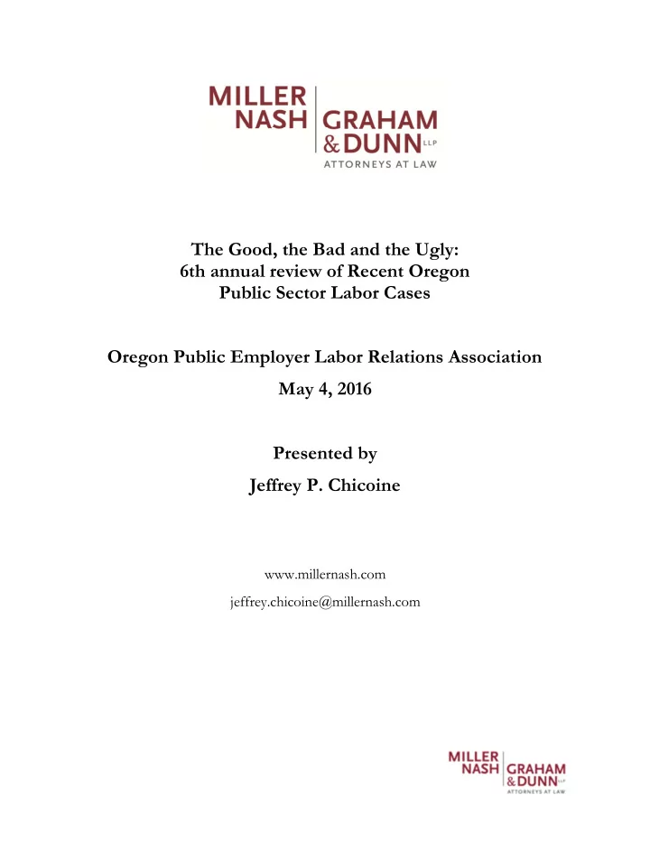 the good the bad and the ugly 6th annual review of recent