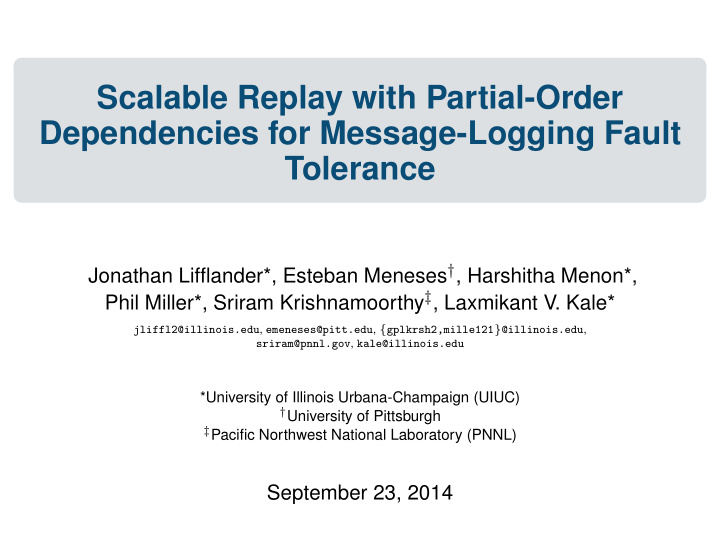 scalable replay with partial order dependencies for