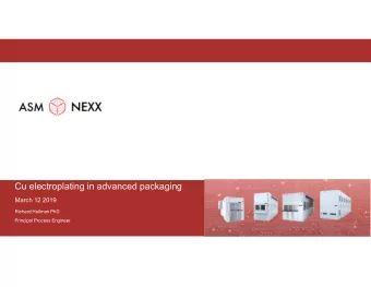 Cu electroplating in advanced packaging  March 12 2019  Richard Hollman PhD  Principal Process