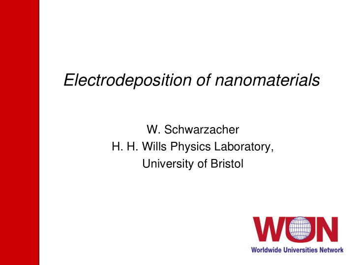 electrodeposition of nanomaterials