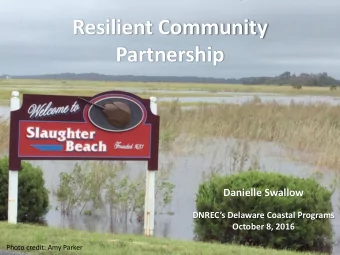 Resilient Community  Partnership  Danielle Swallow DNRECs Delaware Coastal Programs  October 8,