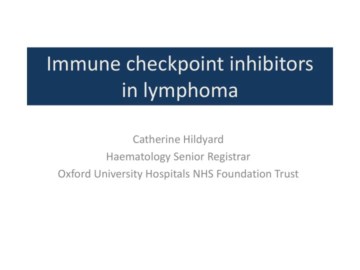 in lymphoma