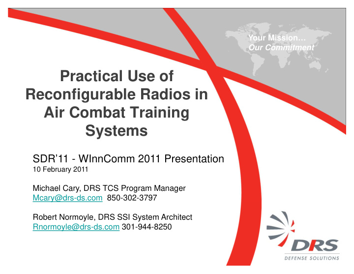 practical use of reconfigurable radios in air combat
