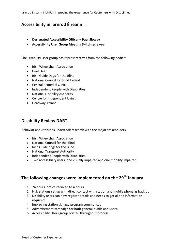 accessibility in iarnrod ireann