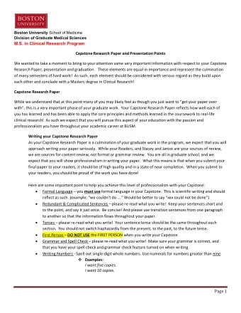 Boston University School of Medicine  Division of Graduate Medical Sciences M.S. in Clinical