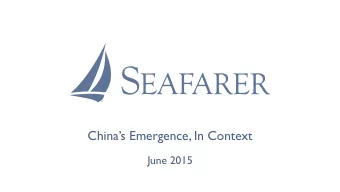 Chinas Emergence, In Context ! June 2015 ! Disclosures !  ALPS Distributors, Inc. is the