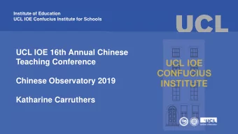 Chinese Observatory 2019  Main Headline  Arial  Katharine Carruthers  36pt  DATE, 20XX  Institute