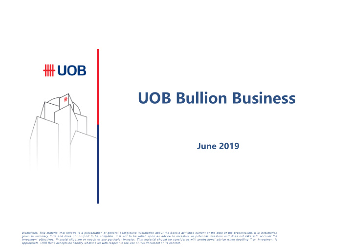 uob bullion business