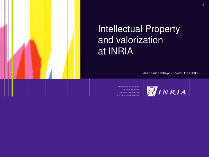intellectual property and valorization at inria