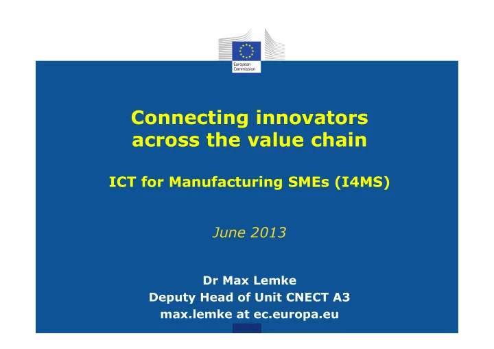 connecting innovators across the value chain