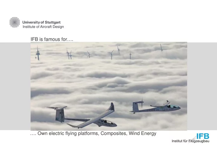 ifb is famous for own electric flying platforms