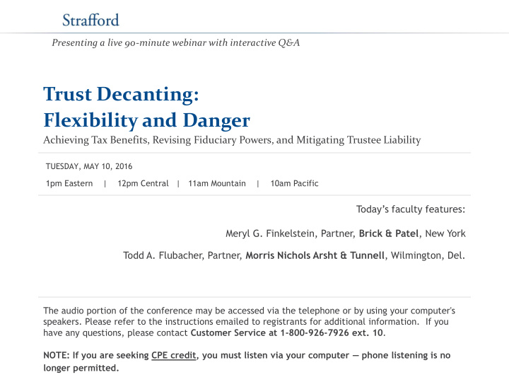 trust decanting flexibility and danger