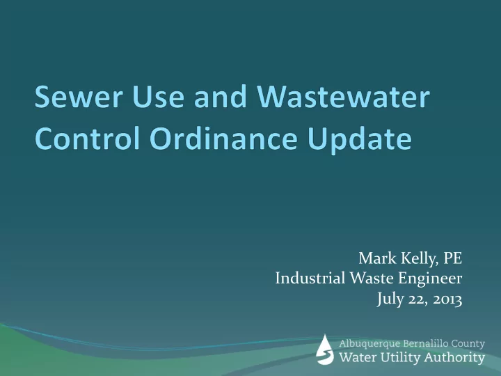 what is the sewer use and wastewater control ordinance